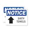 Signmission Dirty Towels (Up Arrow), 10 in W x Rectangle, Plastic OS-2PACK-NS-P-710-L-11045 - alternate 1